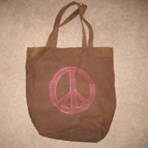 Old Navy Canvas Beach Tote Peace Sign
